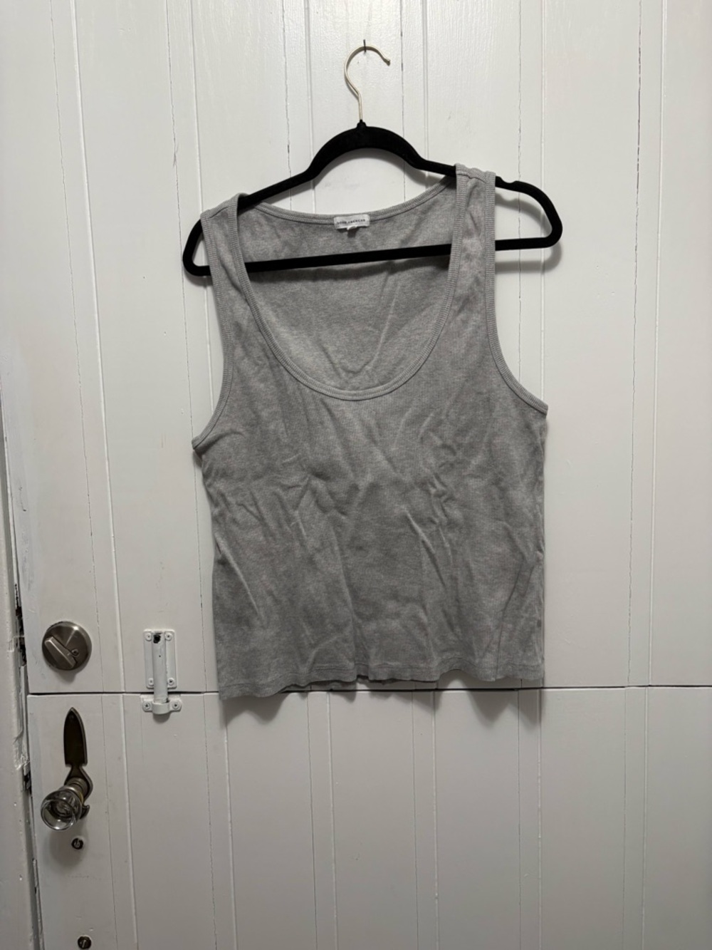 Good American Gray Scoop Neck Tank